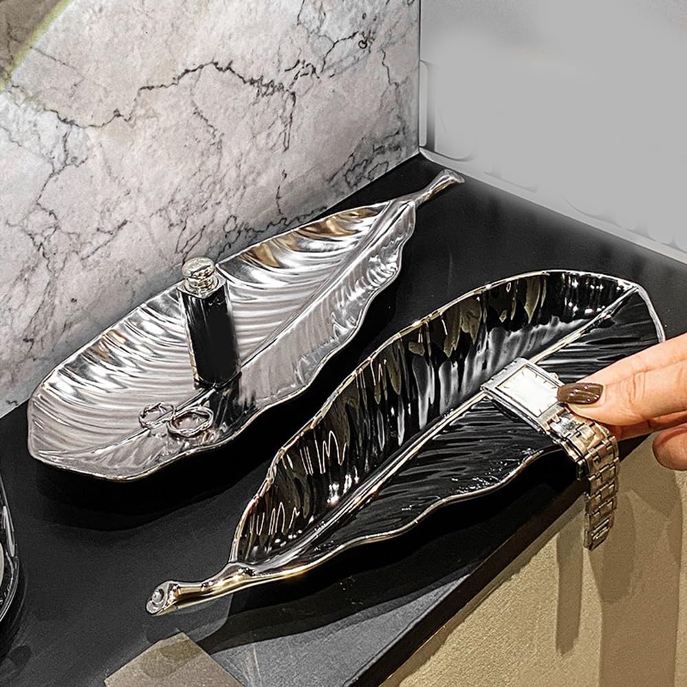 Armadi Creative Styling Ceramic Tray Decorative Vanity | For Jewelry Keys Cosmetics