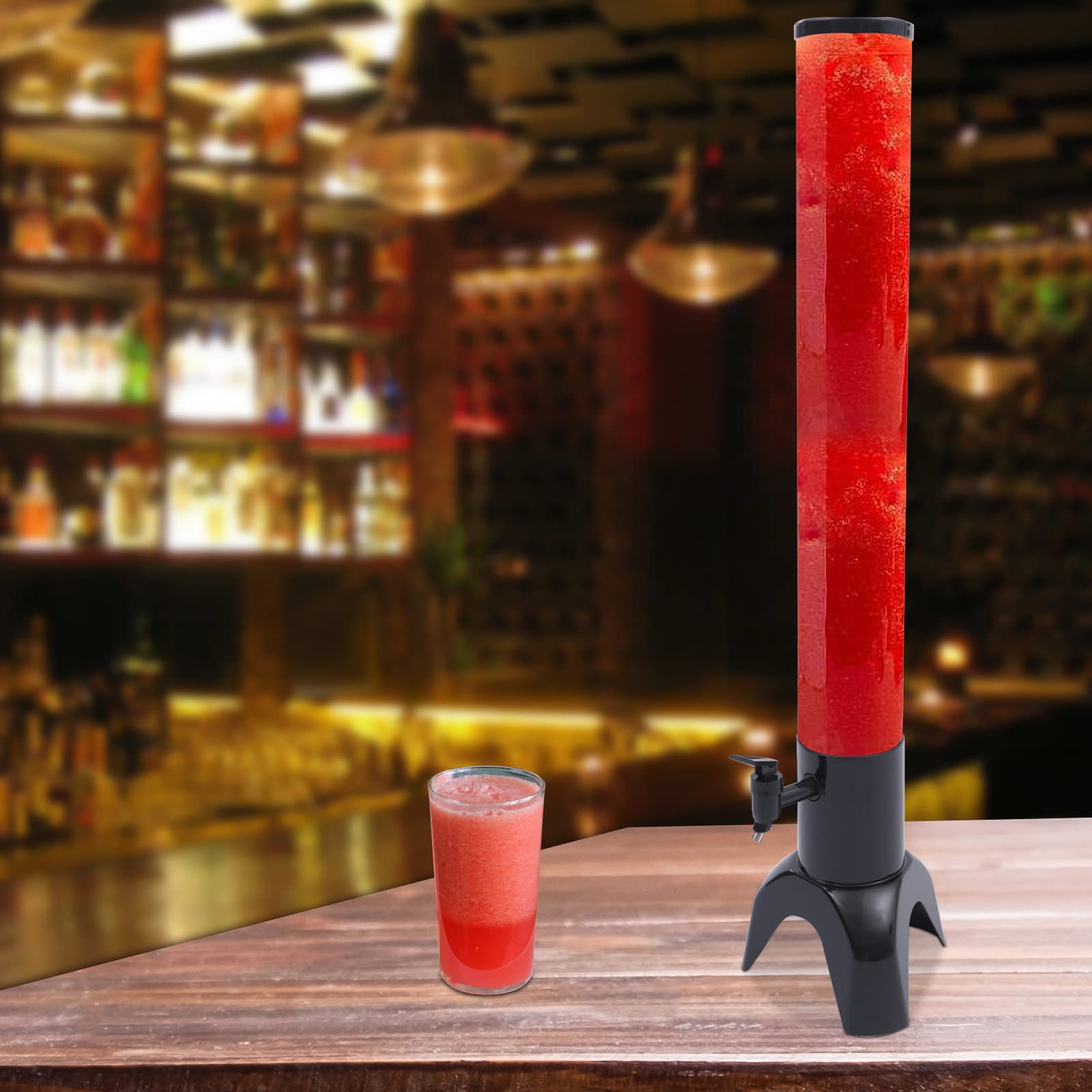 Beer Giraffe Dispenser, 3L/100oZ Clear Liquor Tower Dispenser, Perfect Home Bar Accessories, with Removable Ice Tube,Beer Tower Drink Dispenser for Parties and Gameday, Without ice Tube