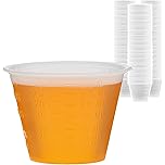 300 Plastic Medicine Cups Small 30 ml Disposable Graduated 1 OZ Measuring Cup with Measurements in Tablespoons, Drams, CC's, ML and OZ for Liquid and Dry Medication, Epoxy, Oils, Paint and Stain