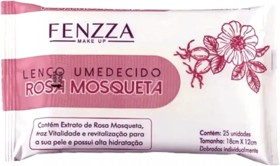LENÇO UMEDECIDO ROSA MOSQUETA FENZZA MAKE UP