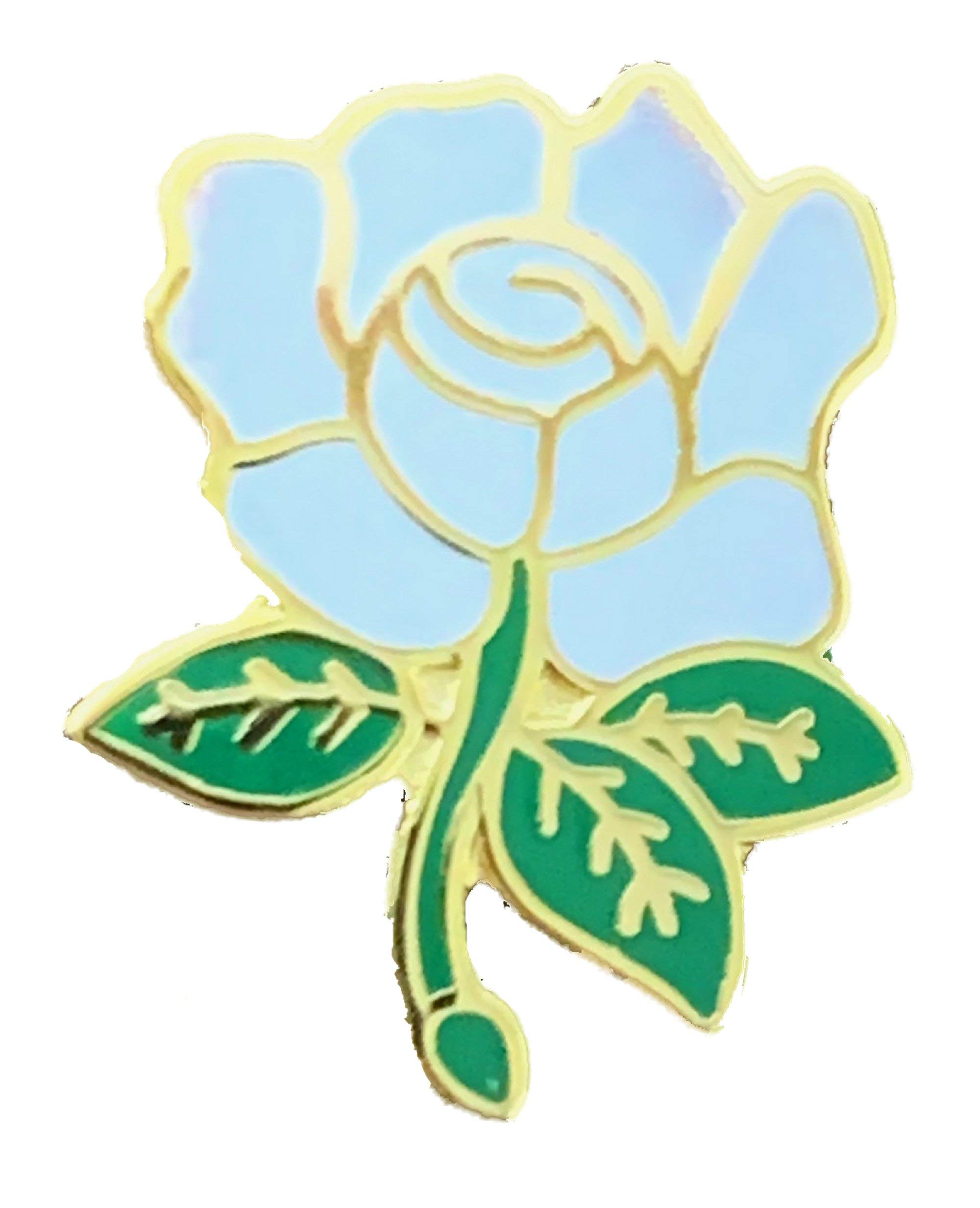 Yorkshire County White Rose English Rose enamel lapel pin badge