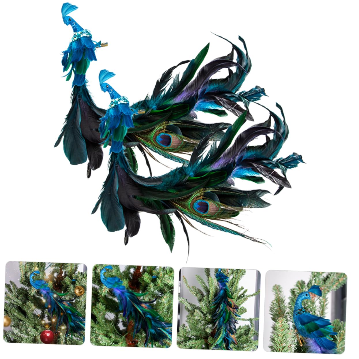 Ciieeo Realistischer Pfau Clip Ornament Weihnachtsbaum Vögel Dekorationen