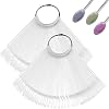 102 Pcs Nail Swatch Sticks, 100 Nail Swatches, 2 Iron Ring, Clear Swatches Sticks, Fan-shaped Nails Display Stick, Display Ring for Nails Gel Polish Practice, Gel Polish Practice