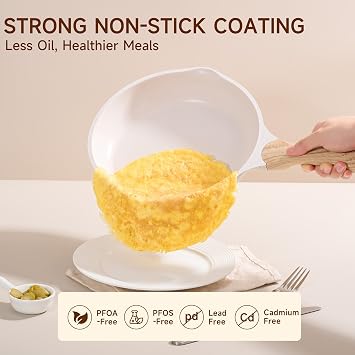 JEETEE Pots and Pans Sets Non Stick 23pcs Beige