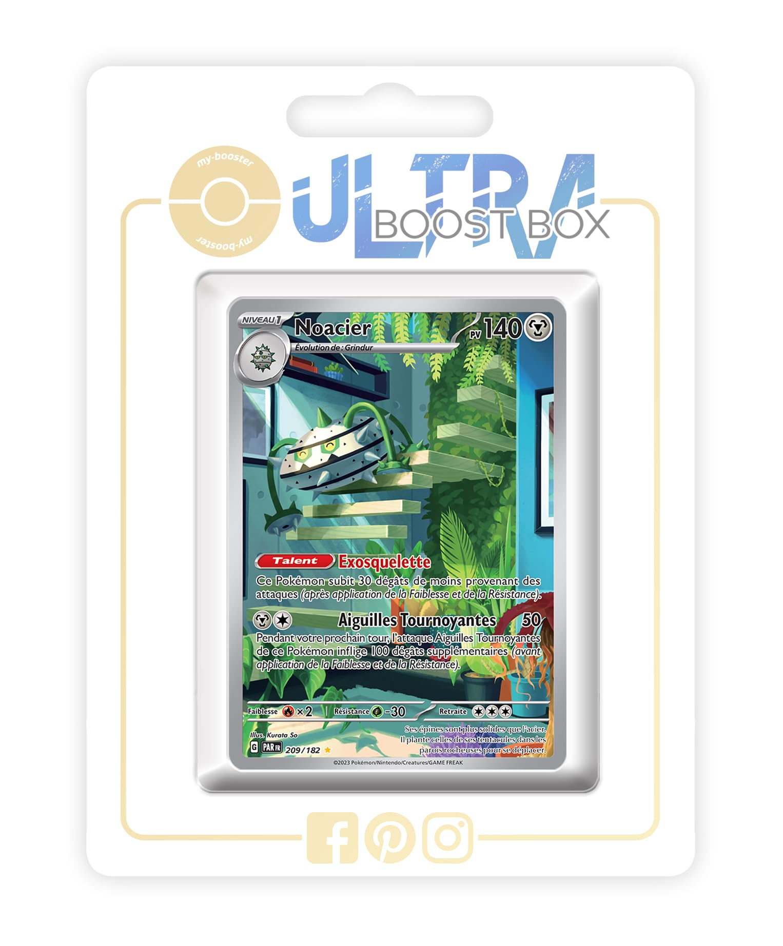 Noacier (Ferrothorm) 209/182 Alternative Shiny Pokémon Gallery - my-booster X Écarlate et Violet 4 - Faille Paradoxe Box of 10 Pokemon French Cards