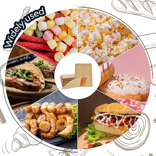 Miniatura 8 de Cezoyx 600 bolsas de papel kraft para sándwich, 8 x 6 pulgadas, bolsas planas a prueba de grasa para panadería, aperitivos, galletas, dulces,