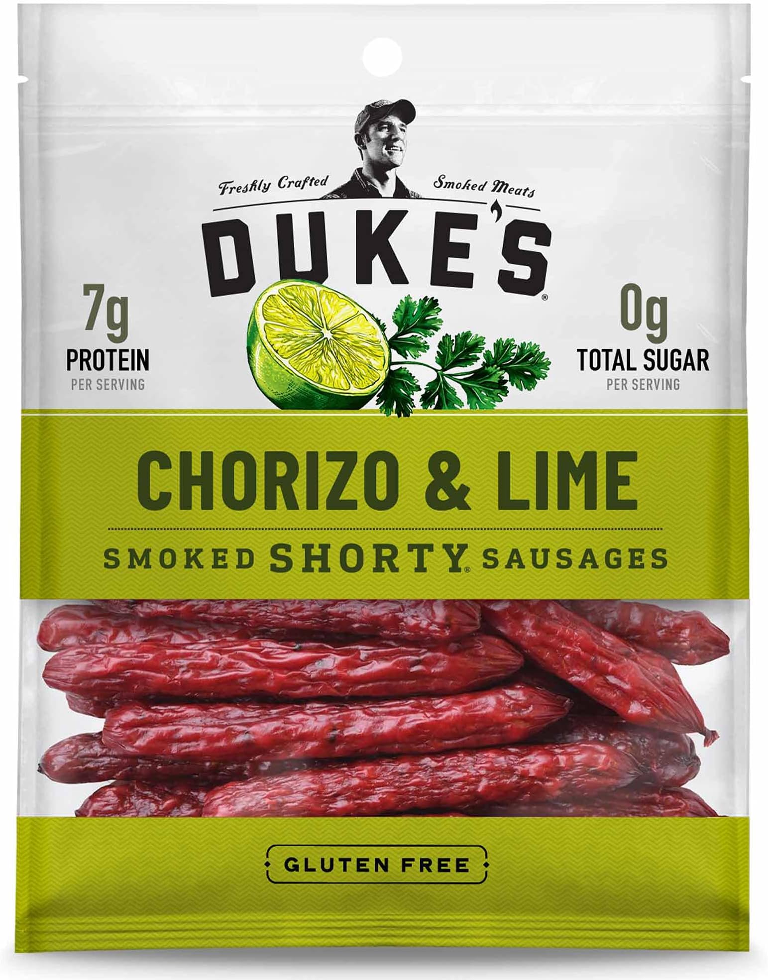 Duke's Pork Chorizo & Lime Smoked Shorty Sausages, 7g Protein Per Serving, 5 oz.
