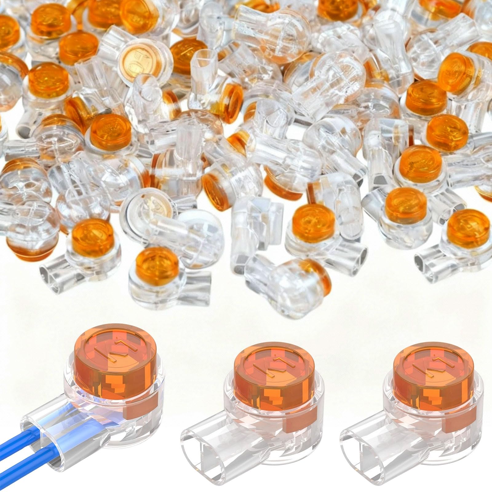 120 Pieces K1 Cable Connectors, Gel Wire Connectors, Electric Cable Connector, Cables Connector Waterproof, Clear Telephone Line Connect, for Phone Line Plugs Network