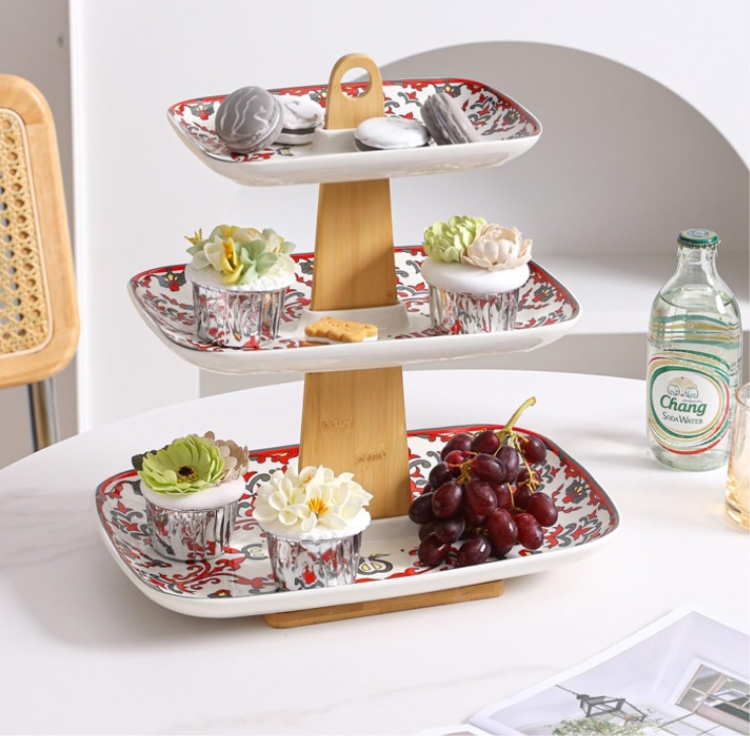 Kosz na Owoce Patera na Owoce Miska na Owoce 3-poziomowy Kosz Na Owoce Na Blat Kuchenny Talerz Na Owoce Blat Organizer Home Decor Koszyk na Owoce