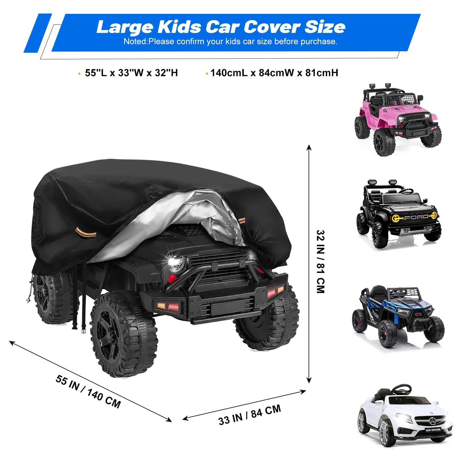 Housse De Voiture électrique Imperméable 900D Pour Enfants - Étanche