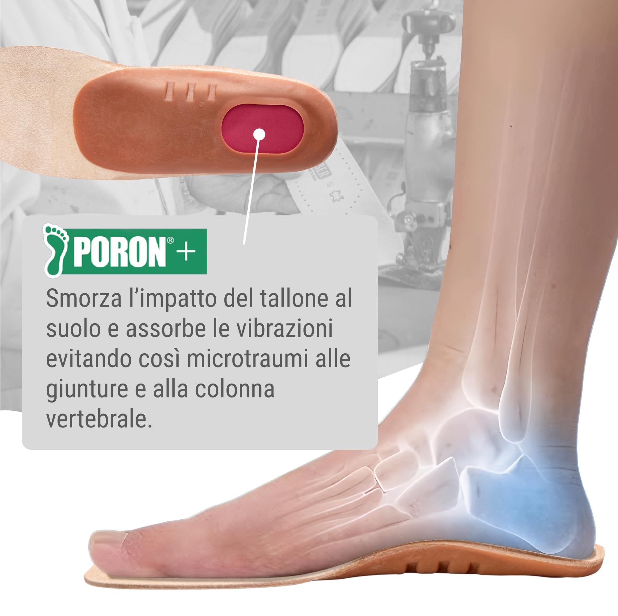 Saluber Solette Ortopediche Plantari Naturali per Fascite Plantare, Piede Piatto, Tallonite, Neuromi, Correzione Postura, con Supporto Arco Plantare e Assorbimento Urti, Fatto a Mano in Italia (38)