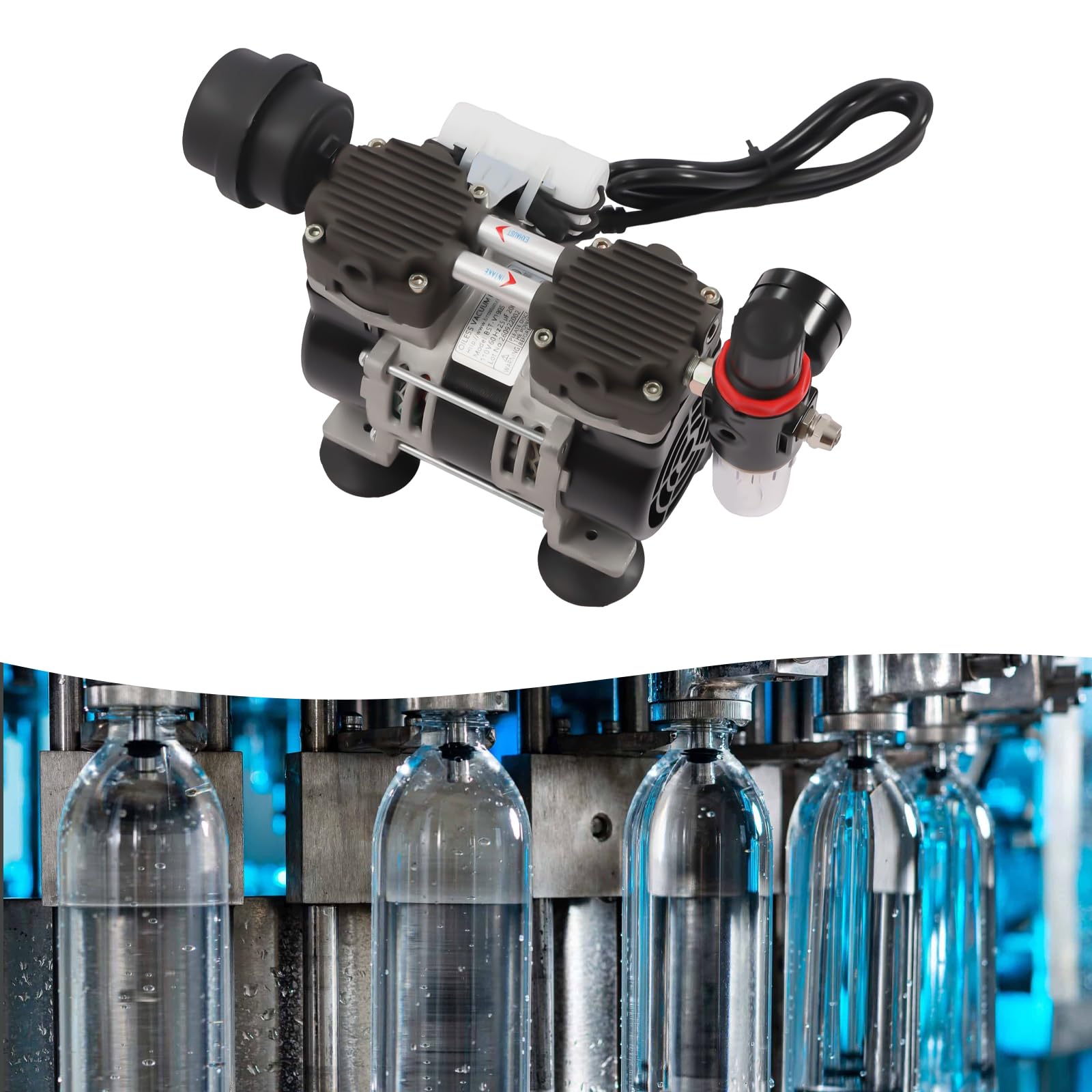 Vakuumpumpe BST-V190S Ölfrei Lab -90kpa Luftfilter Kupfermotor 200W Saugleistung 220V