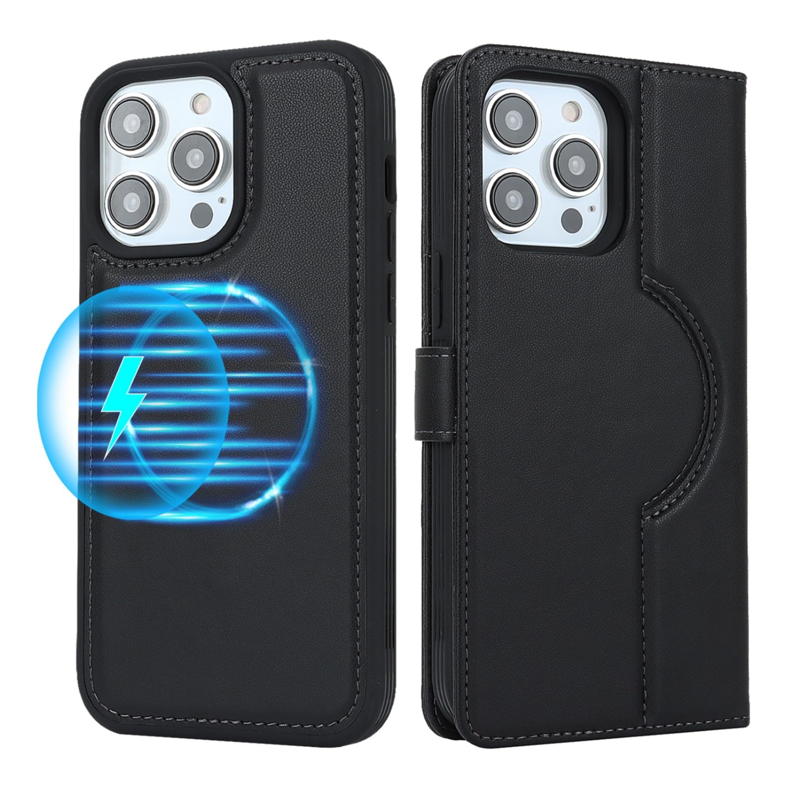 Zouzt for iPhone 14 Pro Max 6.7 Inch Detachable Wallet Case with Card Holder for MagSafe Premium PU Leather 2 in 1 Flip Folio Book Magnetic Stand Protective Phone Cover - Image 3