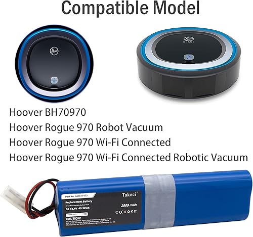 Miniatura 2 de Batería de repuesto para aspiradora robot Hoover Rogue serie 970 compatible con el número de pieza BH70970 440011973 Batería de iones de litio