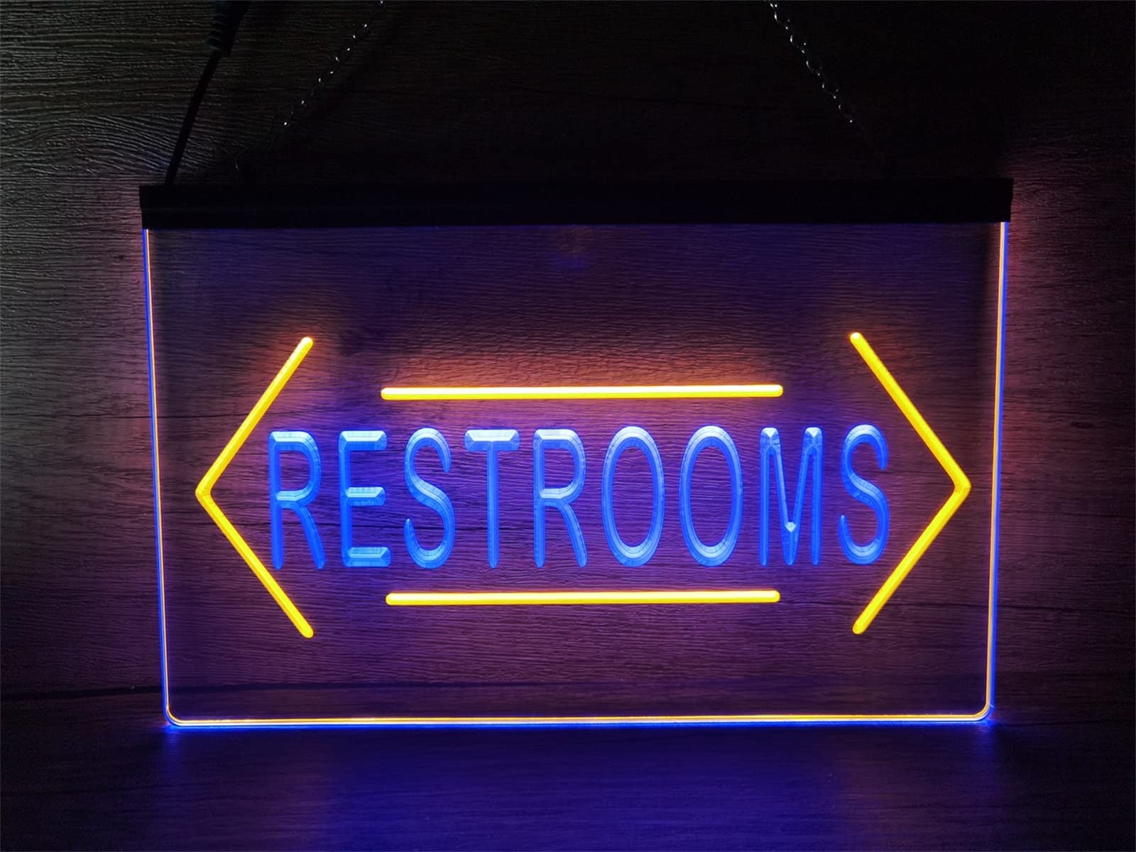 REWIS Insegna al Neon a LED per Toilette, luci al Neon Personalizzate alimentate Tramite USB con dimmer, per bagni di Bar, Night Club, bagni, Decorazioni a Parete dimmerabili,B,30x20cm