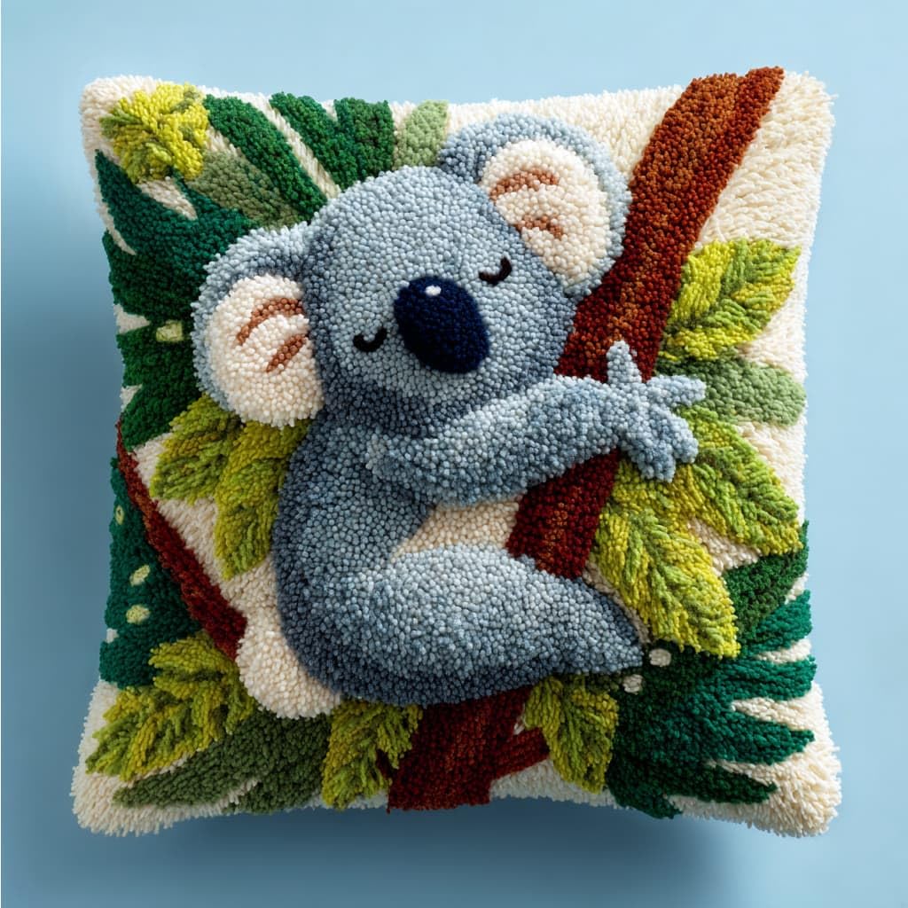 kitphoenix Latch Hook Kits Cushion Koala 43Cmx43Cm