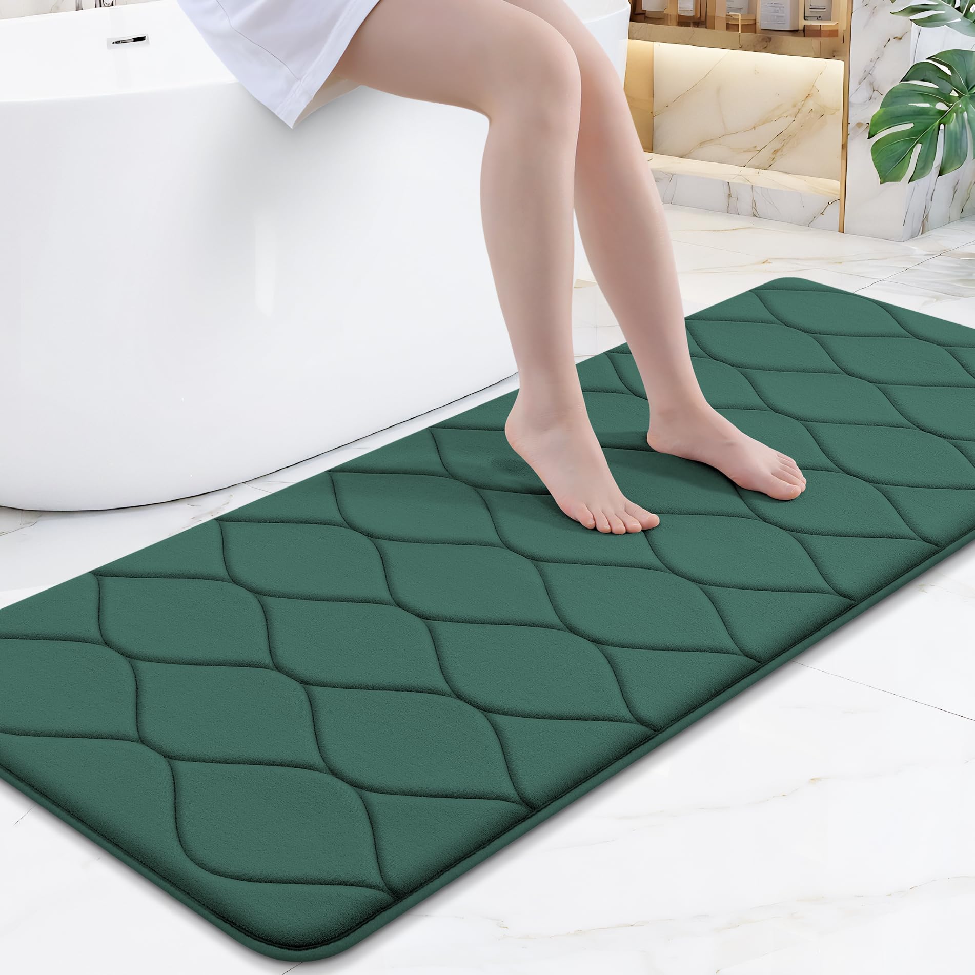 Smiry Memory Foam Bath Mat 59x24, Ultra Soft Absorbent Bathroom Rugs