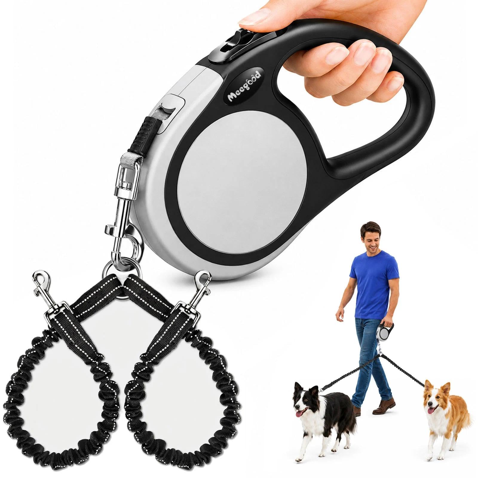 Laisse rétractable pour chien résistant aux chocs système de verrouillage amélioré robuste