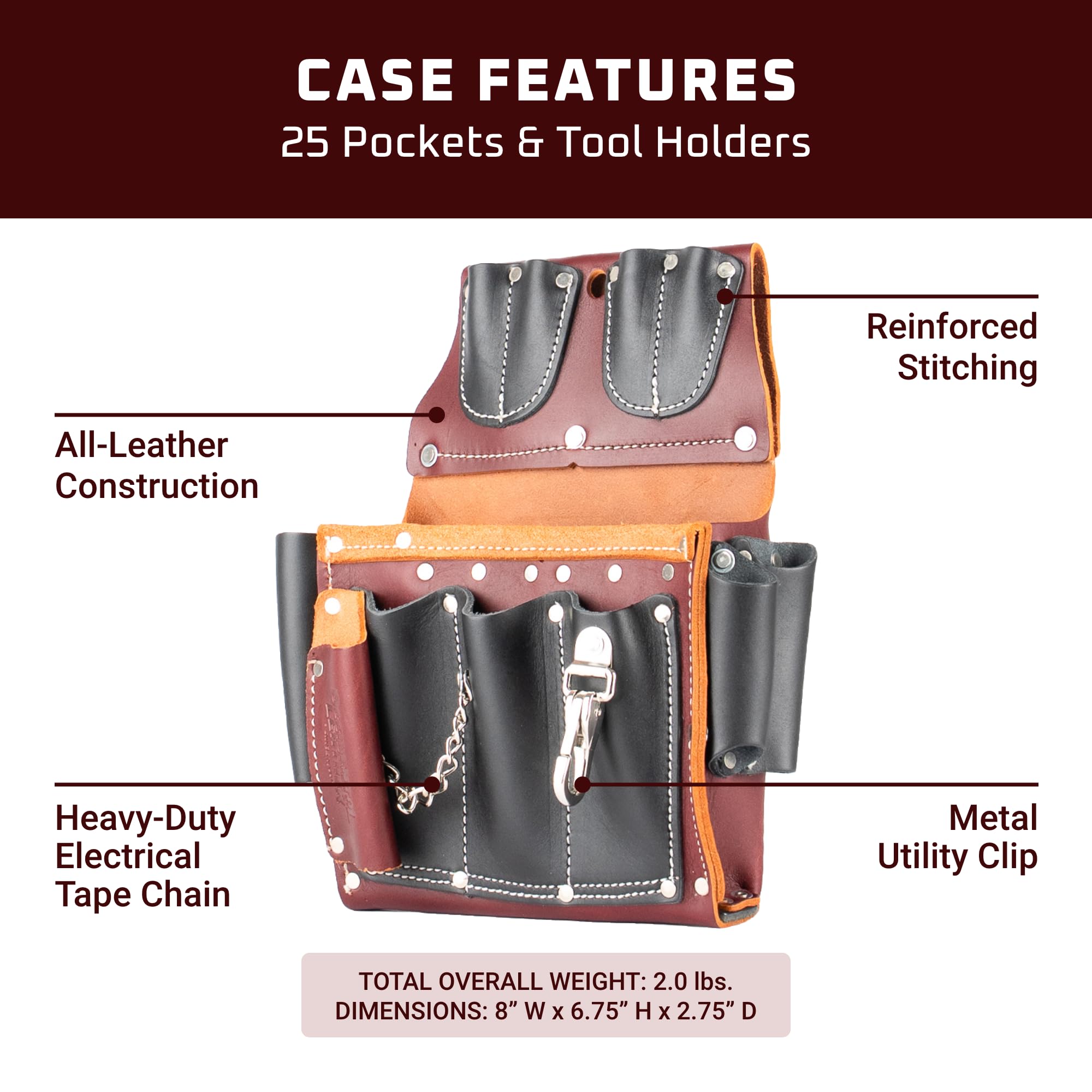 Occidental Leather Electrician's Tool Case - Right Hand - 25