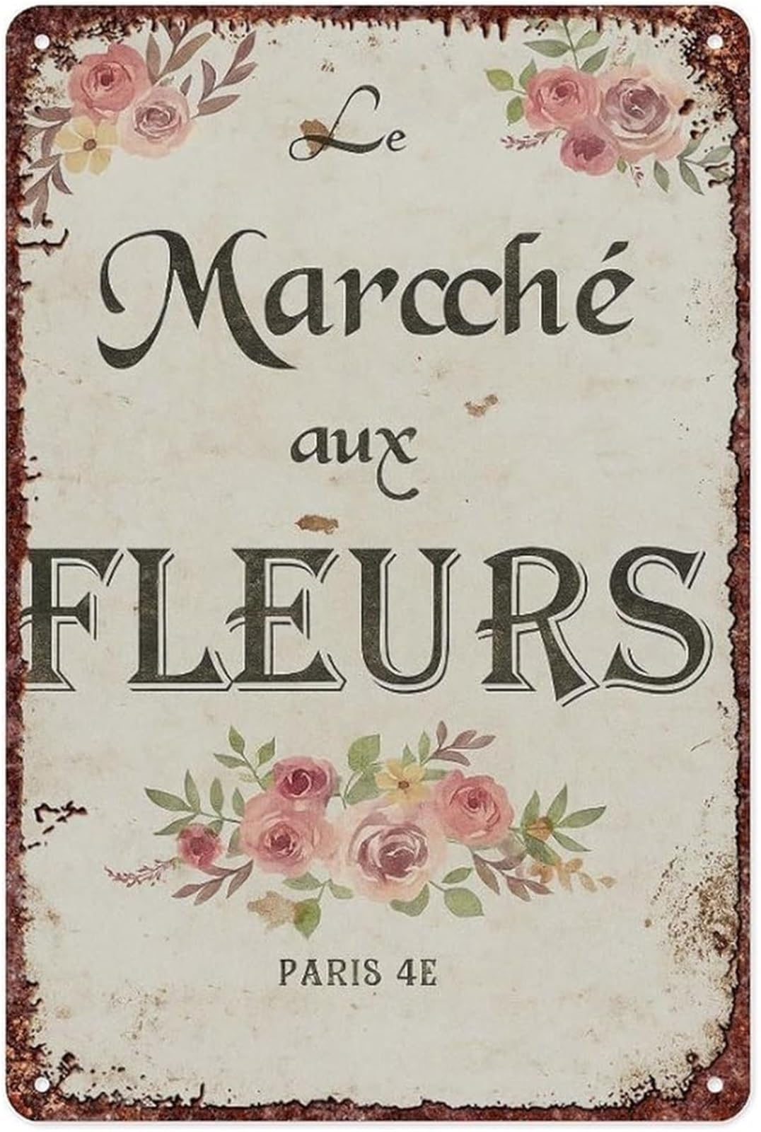 ZDVHOMCB Rustic French Country Vintage Tin Metal Sign for Kitchen Decor Dining Room Farmhouse (8 X 12 in)