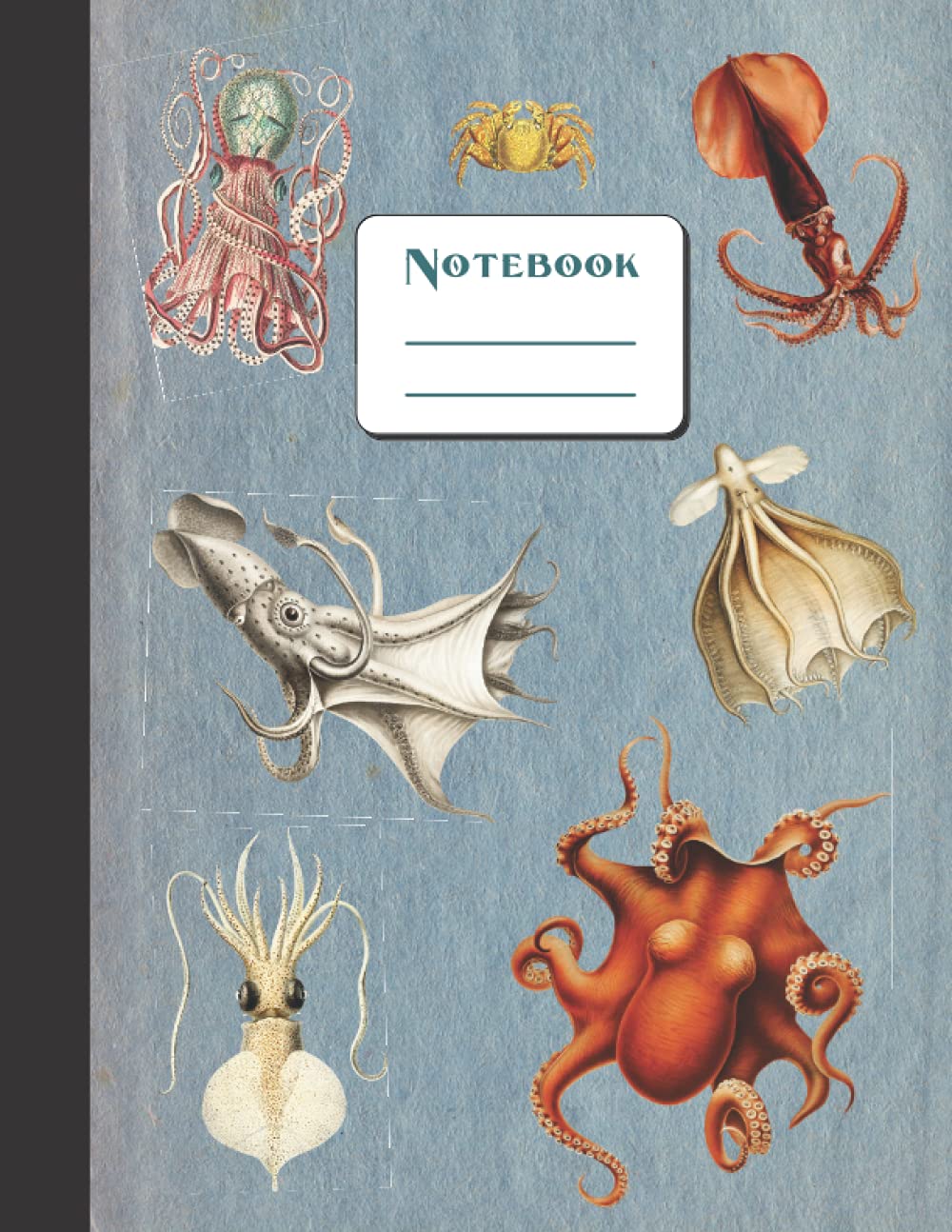 Vintage Octopus Notebook: Octopus Composition Notebook for Kids Ocean Sea Life Octopus Journal With Squid College Ruled Book 8.5x11" 120 Pages ... tweens and Adults who love ocean animals.