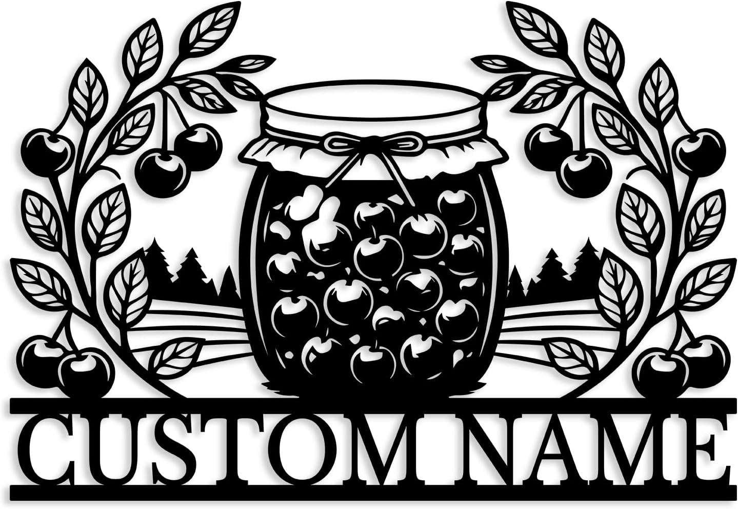 Custom Cherry Metal Sign,Personalized Cherry Farm Name Wall Art,Rustic Fruit Garden Decor,Outdoor Yard Hanging Sign,Fruit Farm House Number Address Plaque (Style-H)