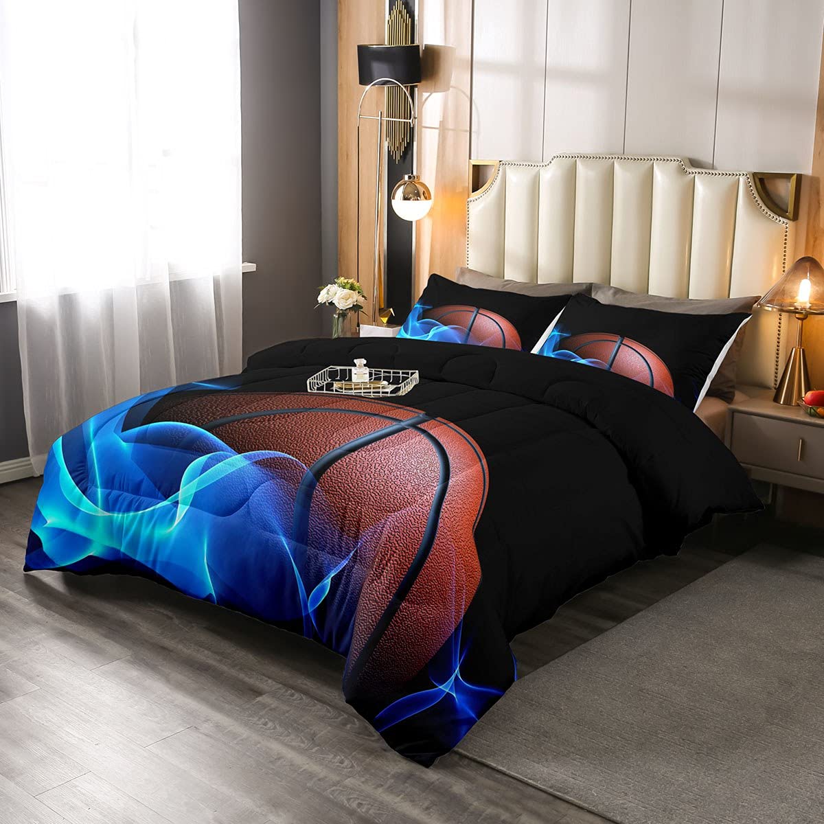 Set di biancheria da letto per ragazzi, pallacanestro, 3D, piumone per bambini, adolescenti, uomini, sport, gioco, consolatore, palla, fresco, piumino, 3 pezzi, doppia dimensione