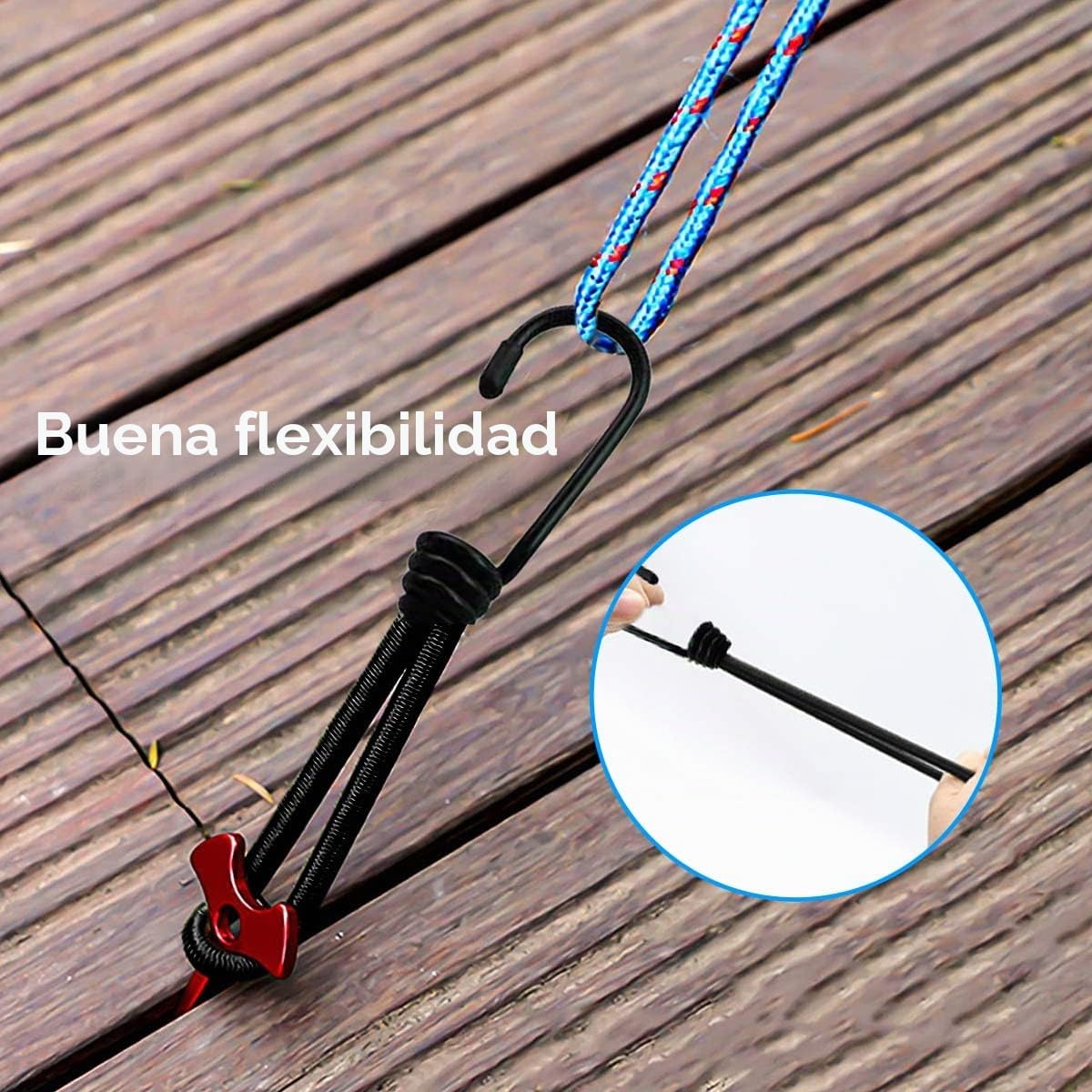 Gancho Expansor,25 Piezas Gancho de Cuerda Elástica,Gancho de Cuerda Tensores Elasticos Transporte Gomas Elásticas con Gancho Expansores de Fijación Negro
