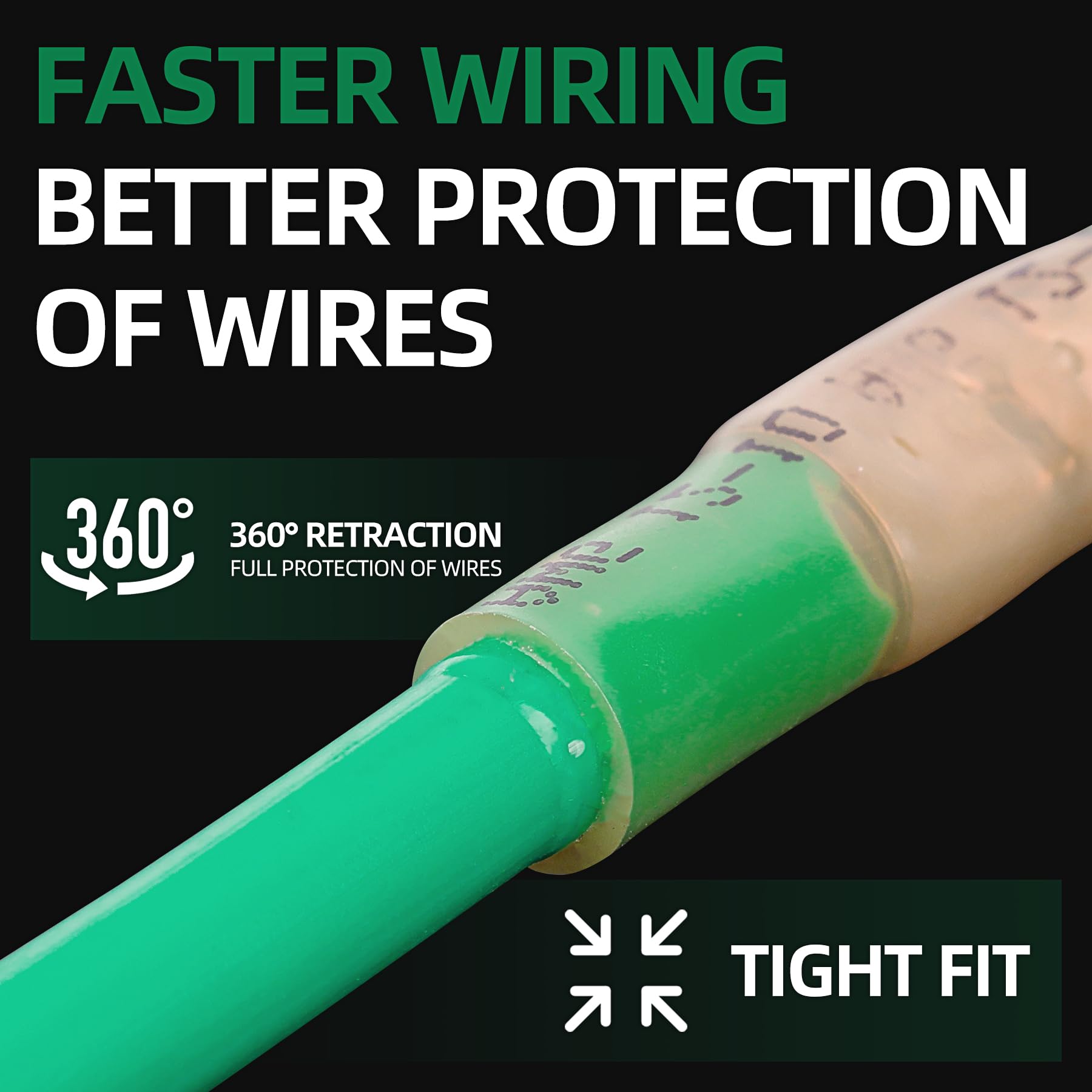 Husaicte 100pcs Heat Shrink Butt Connectors?22-16 AWG Waterproof Grade Butt Connectors?Crimp Wire Connectors for Boats, Trucks, and Stereos, HBT1.25