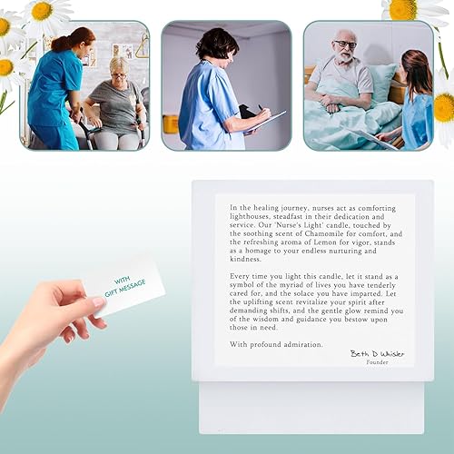 Miniatura 2 de Vela ligera para enfermeras, regalos de enfermera para mujeres, regalo de agradecimiento para enfermera, manzanilla reconfortante y limón vigoroso,