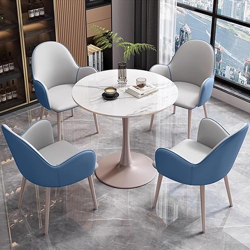 Miniatura 9 de YVYKFZD Mesa de club de recepción de oficina, mesa de conferencias redonda simple, mesa de comedor de cocina pequeña para 4, mesa de negociación de