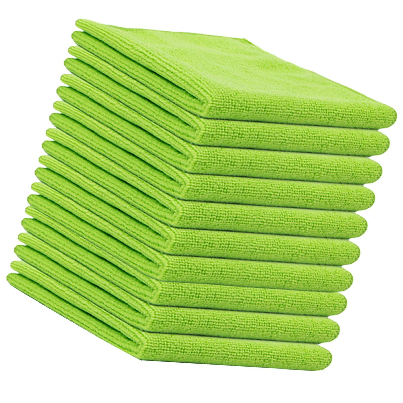 sodeber Microfiber Dusts Cloths for Polishing and Scrubbing, 10Pieces, Cleaner Cloths Quickly Dry and LintFree, Square Absorbent Towels
