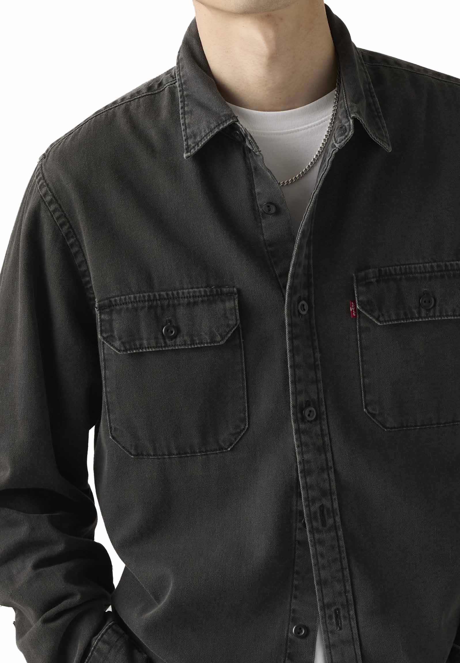Levi's Men's Jackson Worker Shirt, Cosmo Washed Black, L