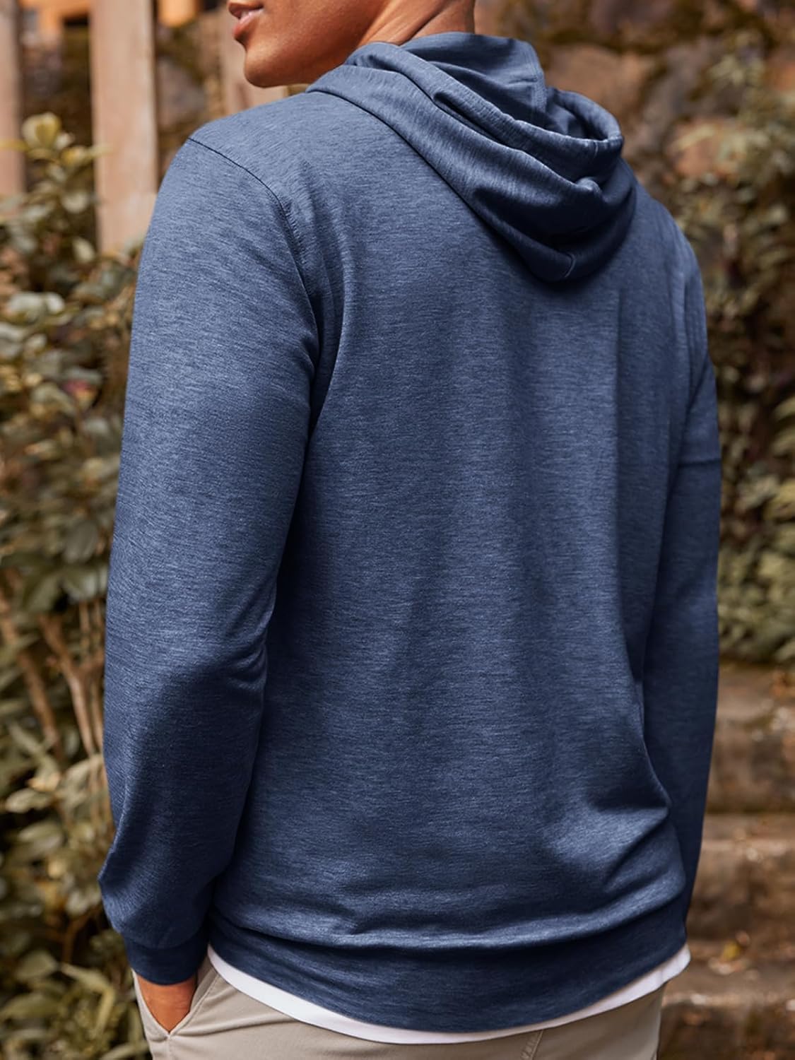 Runcati Mens Lightweight Hoodies Pullover Long Sleeve Casual Workout Athletic Shirt Hooded Sweatshirts - Image 3