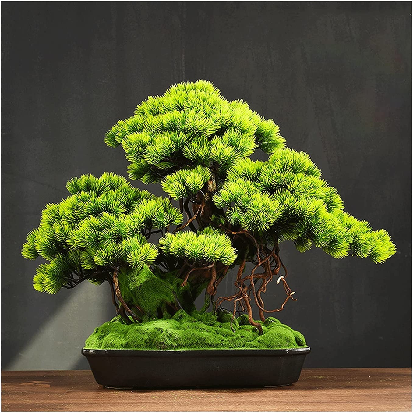 CAFIEDR 21-Inch Artificial Plant Bonsai Pine Tree, Realistic Simulation Of Bonsai Decoration, Garden Balcony Bedroom Fake Plant Decoration.