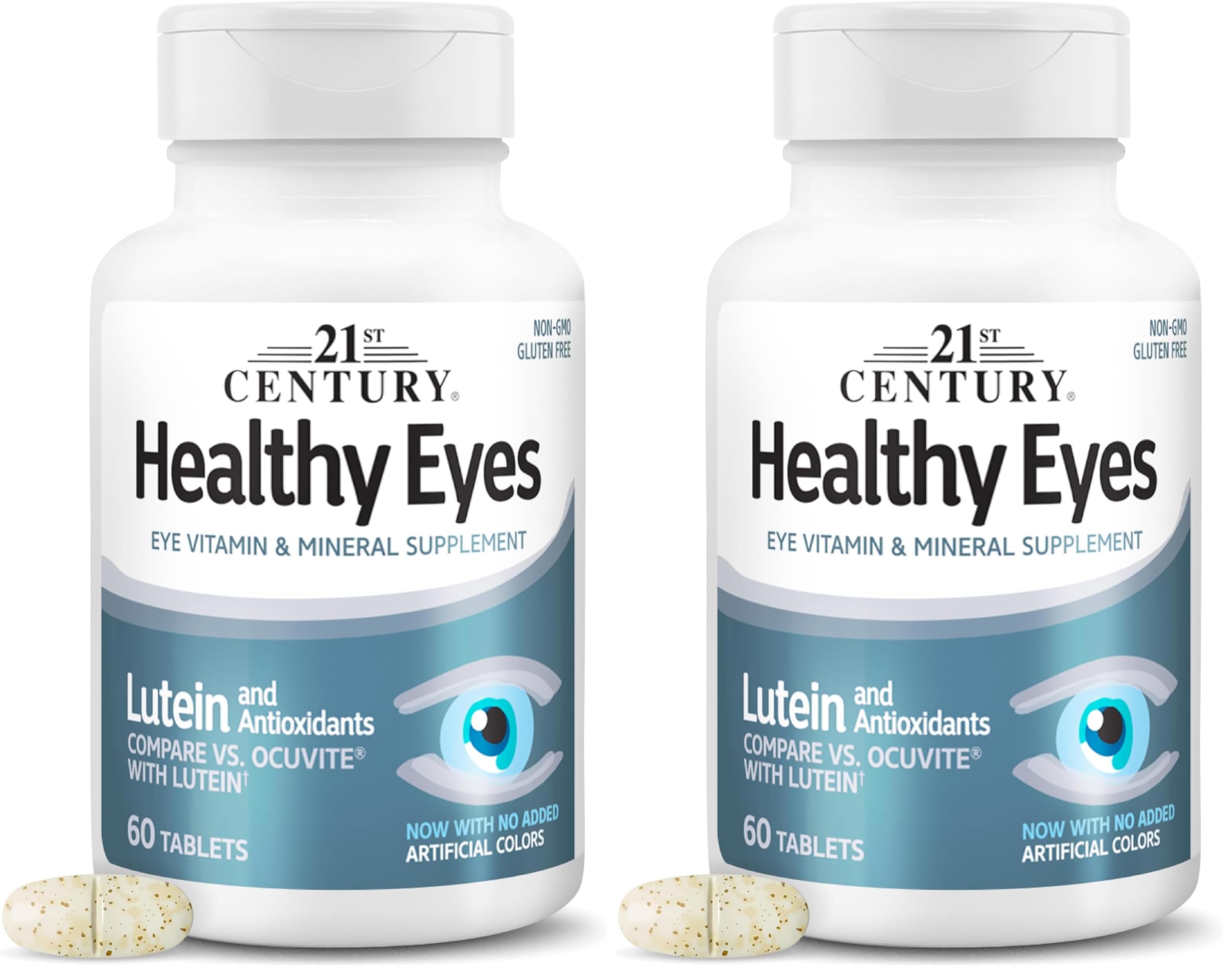 21st Century Healthy Eyes with Lutein Tablets White (27452) 60 Count (Pack of 2) Unflavored 60 Count (Pack of 2)