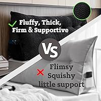 Vista 7 de Cabecera triangular grande, respaldo de cuña y soporte de posicionamiento, almohadas de lectura, almohadas de cuña para cama de día con funda