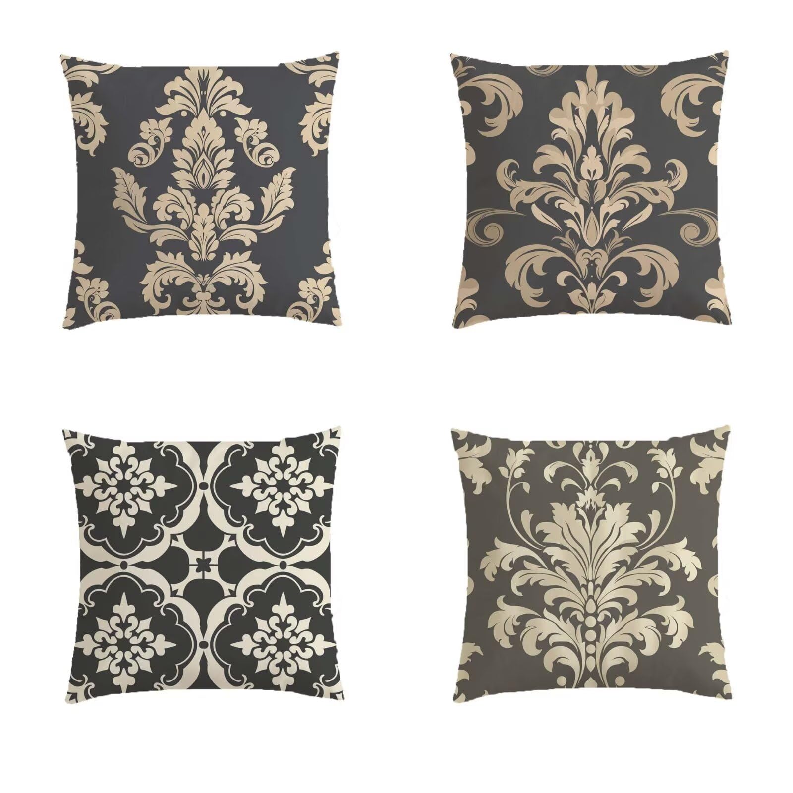 Housse coussin 60x60cm imperméable lot de 4 pour jardin