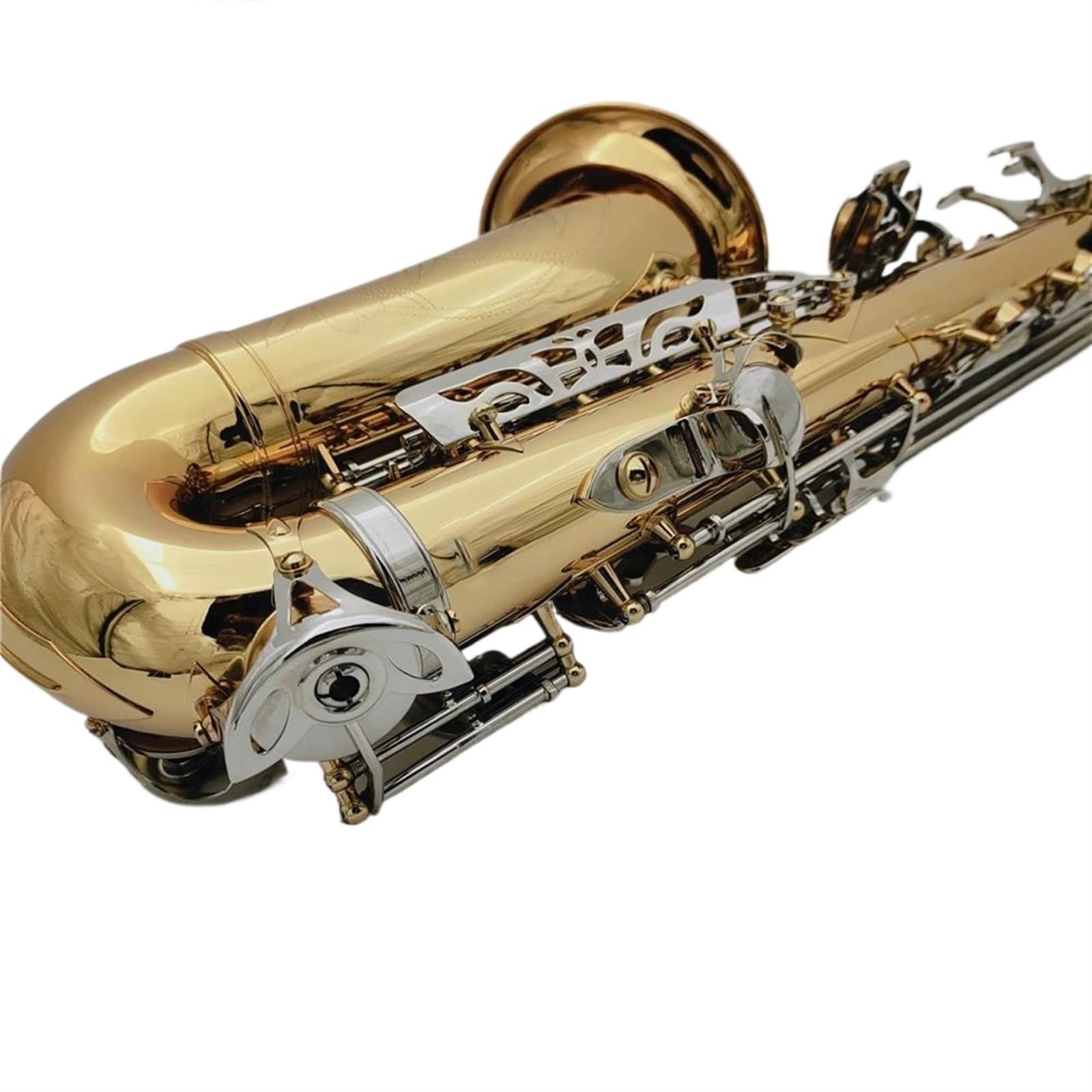 Studencki Saksofon Altowy Eb Tune E Płaskie Mosiężne Srebrne Klawisze Instrument Muzyczny Z Akcesoriami Do Futerału profesjonalny Saksofon (Color : Cloth bag)