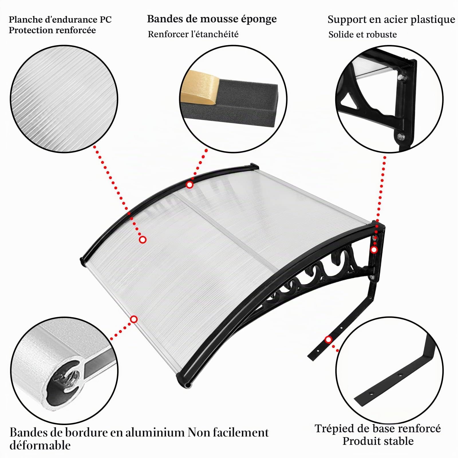 LZQ Garage pour robot tondeuse - Toit de carport en polycarbonate - Protection contre la pluie, la grêle et les rayons UV - Pour robot tondeuse et tondeuse à gazon 103 x 81 x 45 cm