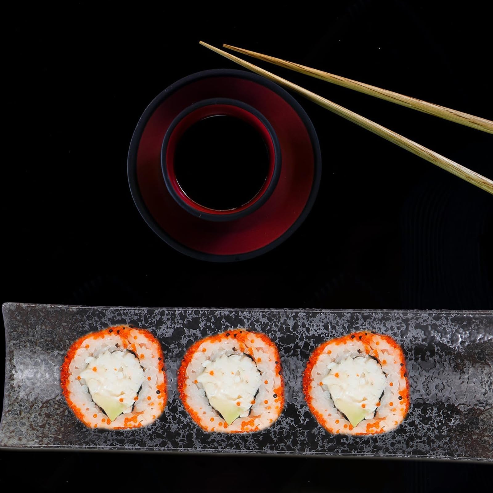 Plat de Sushi Céramique 3Pcs Style Japonerie pour Ambiance Noël