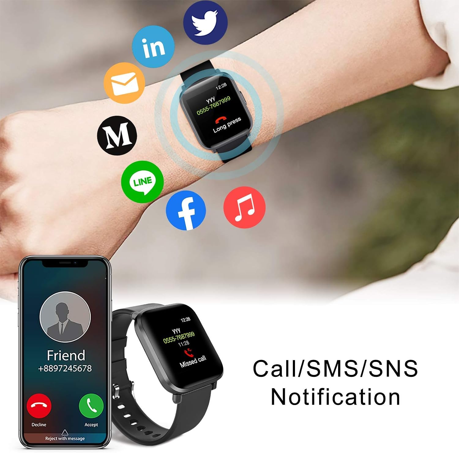 Buy Smart Watch for Women Men,KUNGIX Fitness Watch with Heart Rate  monitor,Fitness trackers 18 sport modes,Activity Trackers 5ATM  Waterproof,Pedometer Step Counter Watch,Smartwatch for iPhone Android  Online in Turkey. B08NDBH26P