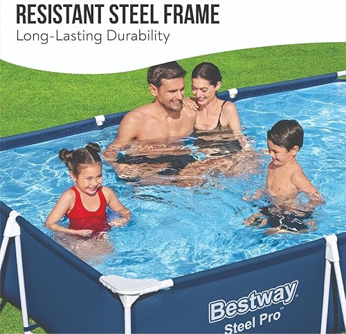 Miniatura 3 de Bestway Steel Pro  Piscina sobre el suelo con marco de metal, piscina al aire libre familiar de 9.10 pies