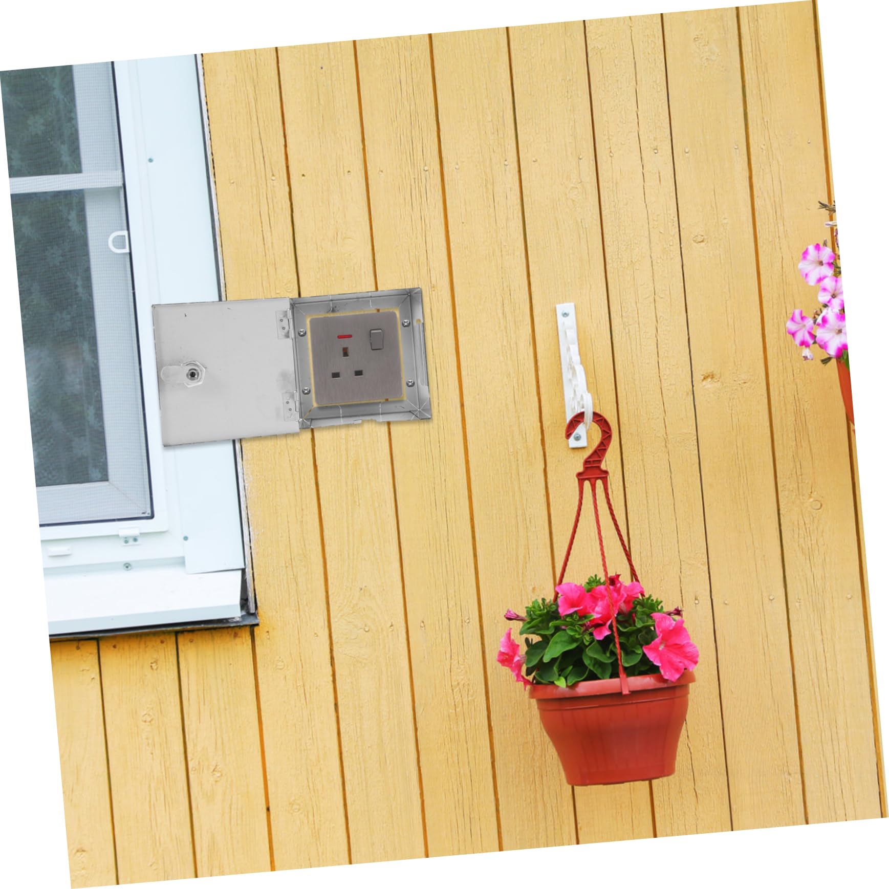 NULYLU Weatherproof Stainless Steel Theft Electrical Socket Protection Box Lockable Cover for Safety and Security Fit for Various Outlet