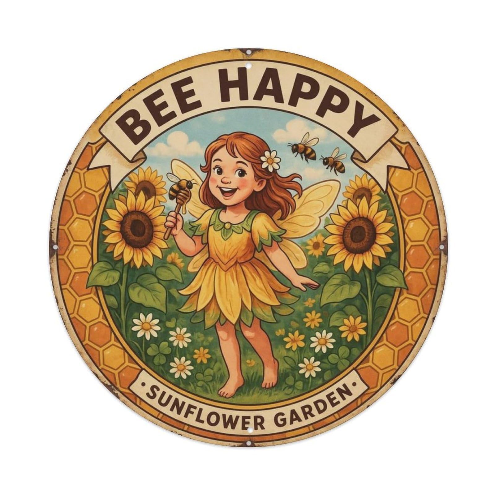 Moonlit Flower Fairy Metal Tin Sign Plaque