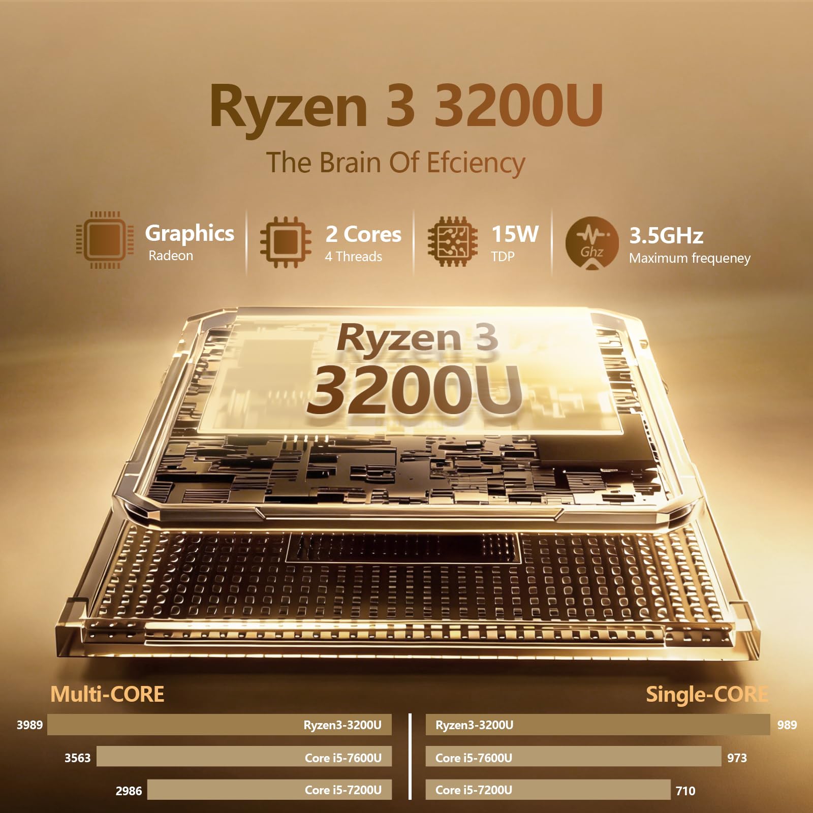 Portátil 2 en 1 R3 3200U 16GB RAM 1TB SSD 15.6 Pulgadas Pantalla Táctil 360° Radeon Graphics