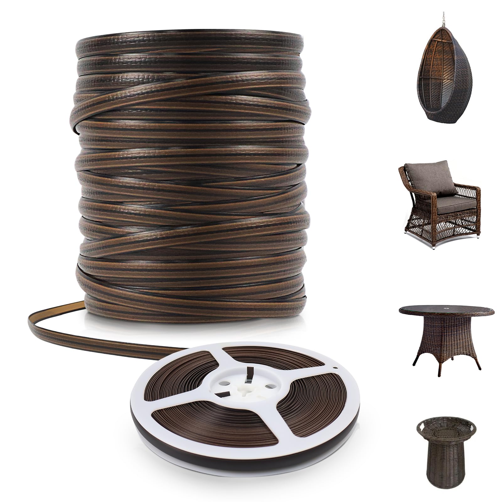 LukLoy 18m Plastikgeflochtenes Rattan-Reparaturmaterial Reparaturmaterial für Rattanflechtgeflecht für das Flechten und Reparieren von Rattan-Stühlen, Tischen, Körben