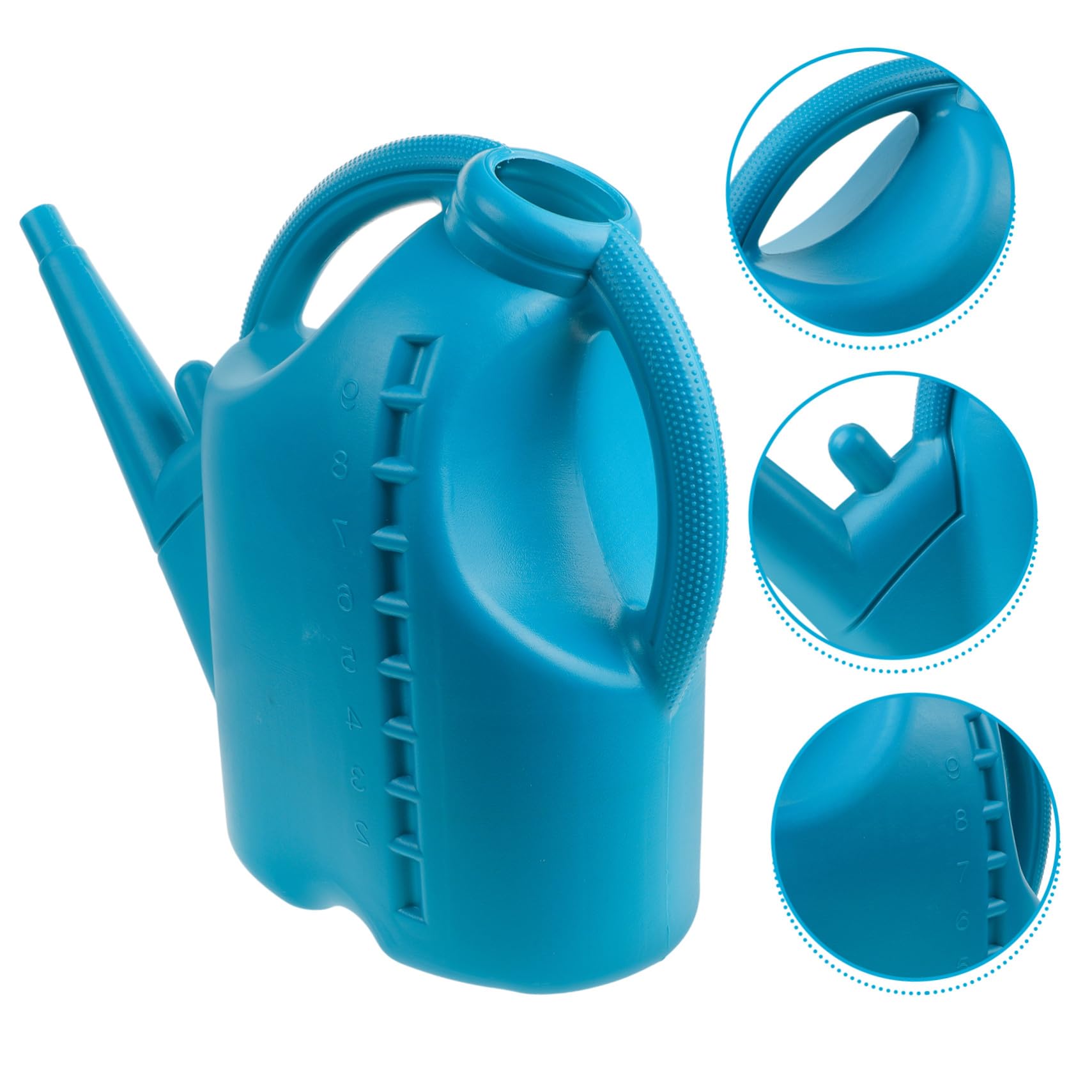 SHINEOFI 10 Liter Gießkanne mit Langem Ausguss und Doppelgriff Blaue Kunststoff Bewässerungsflasche für Garten und Zimmerpflanzen Abnehmbarer Sprühkopf Ergonomisch und Leicht