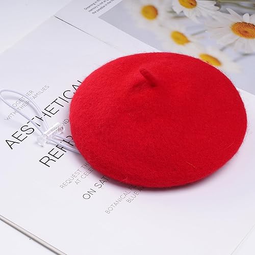 choyaxo 1pcs Dog Beret Funny Artist Dog hat for Small Dogs Cat Halloween(red)