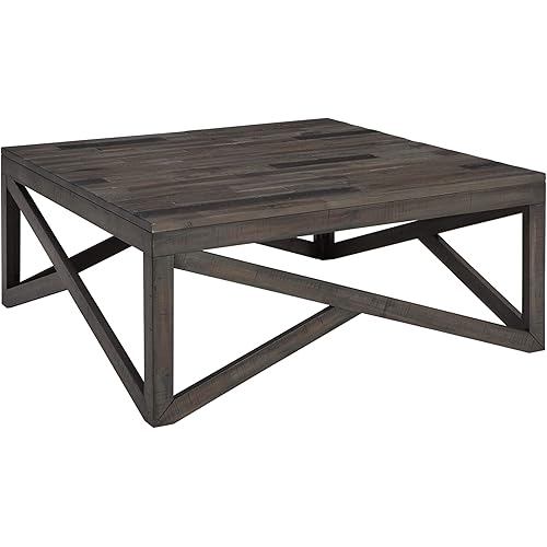 Signature Design by Ashley Haroflyn Rustic Square Coffee Table, Gray